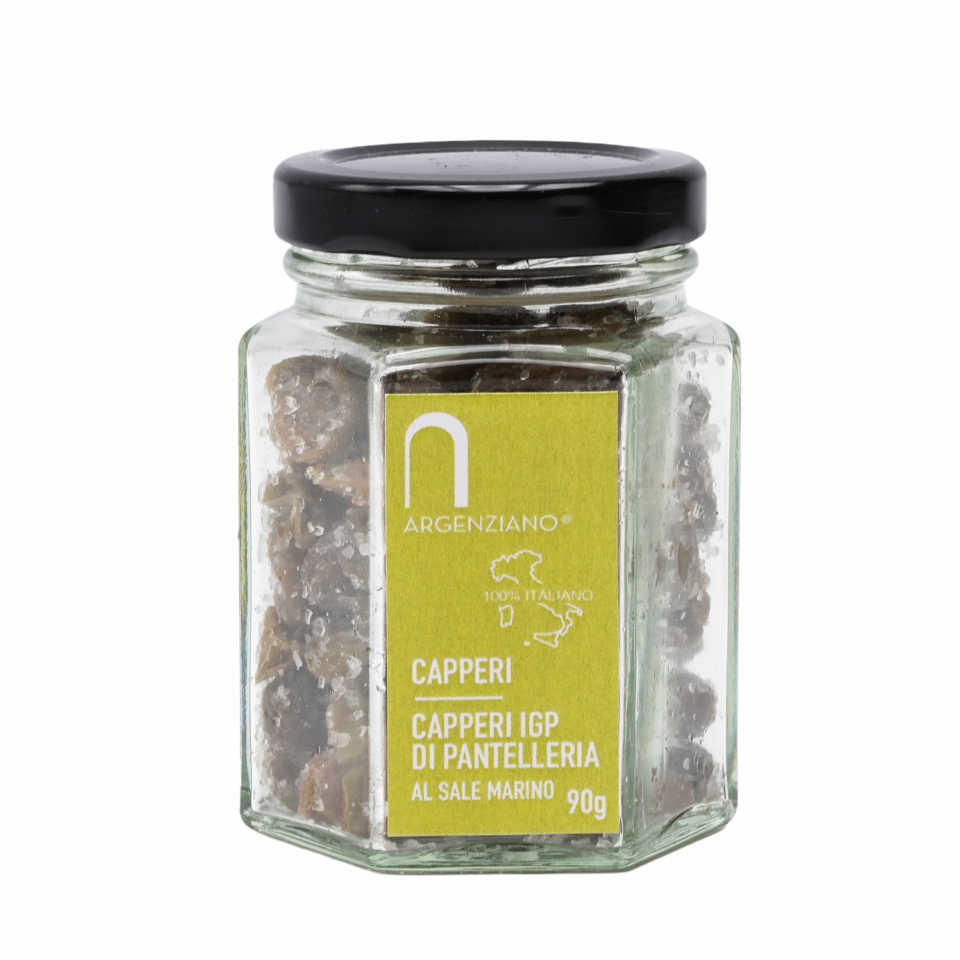 Vasetto di capperi IGP di Pantelleria al sale marino – Argenziano, distribuiti da Radici Group